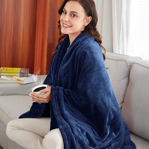 Miniatura 5 de Manta térmica eléctrica, 10 niveles y temporizador de apagado automático de 4 horas, lavable a máquina, franela suave Sherpa de cuerpo completo,