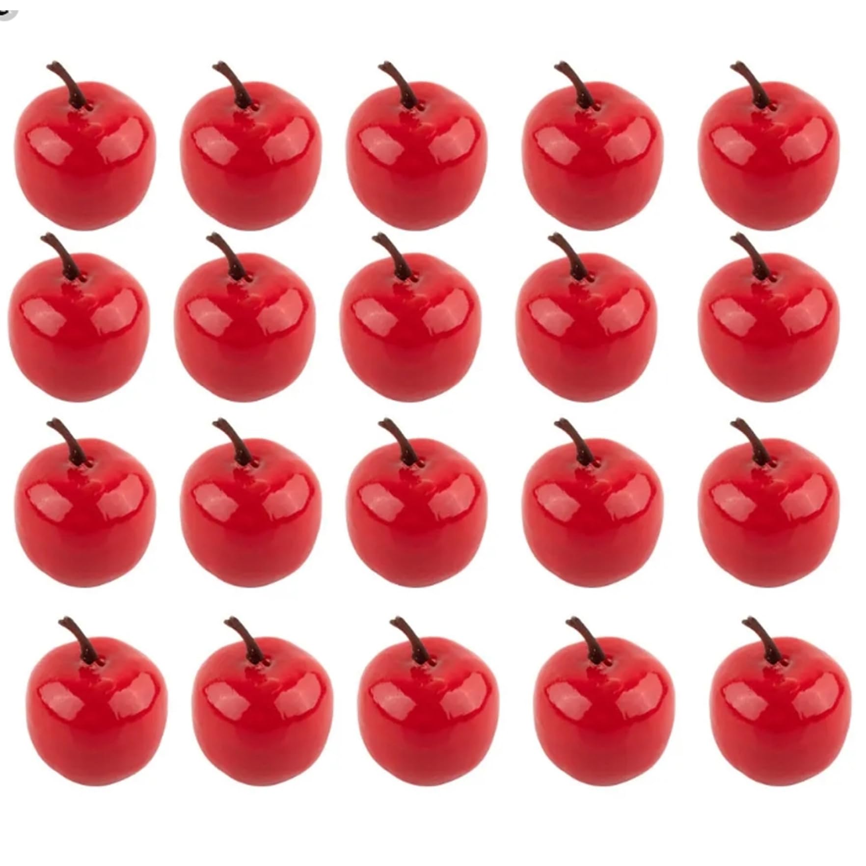 Hperu Artificial Apples 20Pcs 1.2x1.4inch Simulation Realistic Christmas Mini Apples Unfading Decorative Fake Apples for Xmas Party Photography Artificial Fruit