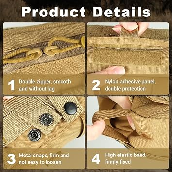 Tactical Admin Molle Bag Waterproof EDC Organiser Bag Compatible Tool Bags for Backpack Chest Rig and Warrior Belt