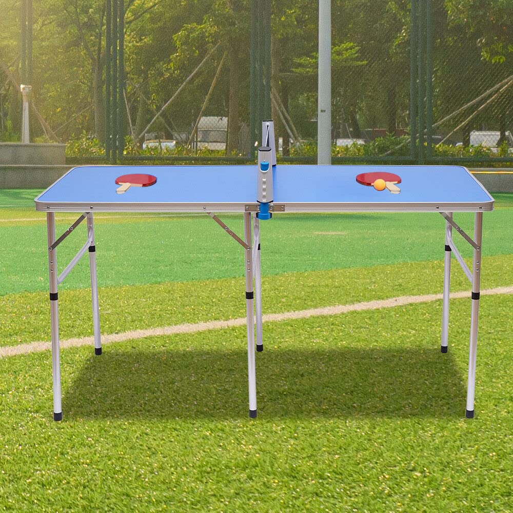 Tavolo da ping pong, pieghevole, da ping pong, da ping pong con rete, 2 racchette e 3 palline da ping pong, tavolo da ping pong, tavolo da ping pong, tavolo da ping pong, 152 x 76 x 76 cm