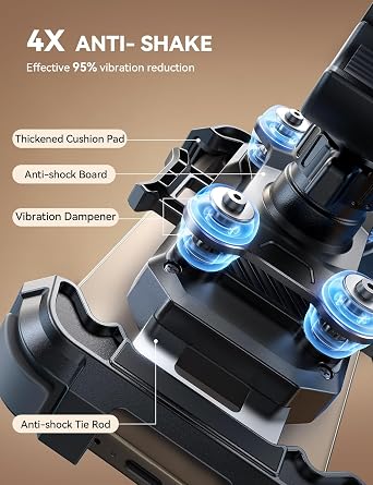 JOYROOM Motorcycle Phone Mount Holder - [Dual Vibration Dampener] 150mph Anti-Shock Phone Holder for Motorcycle [Upgrade Handlebar Clamp] - Bicycle Bike Phone Holder Mount for 4.7-7 Cell Phones