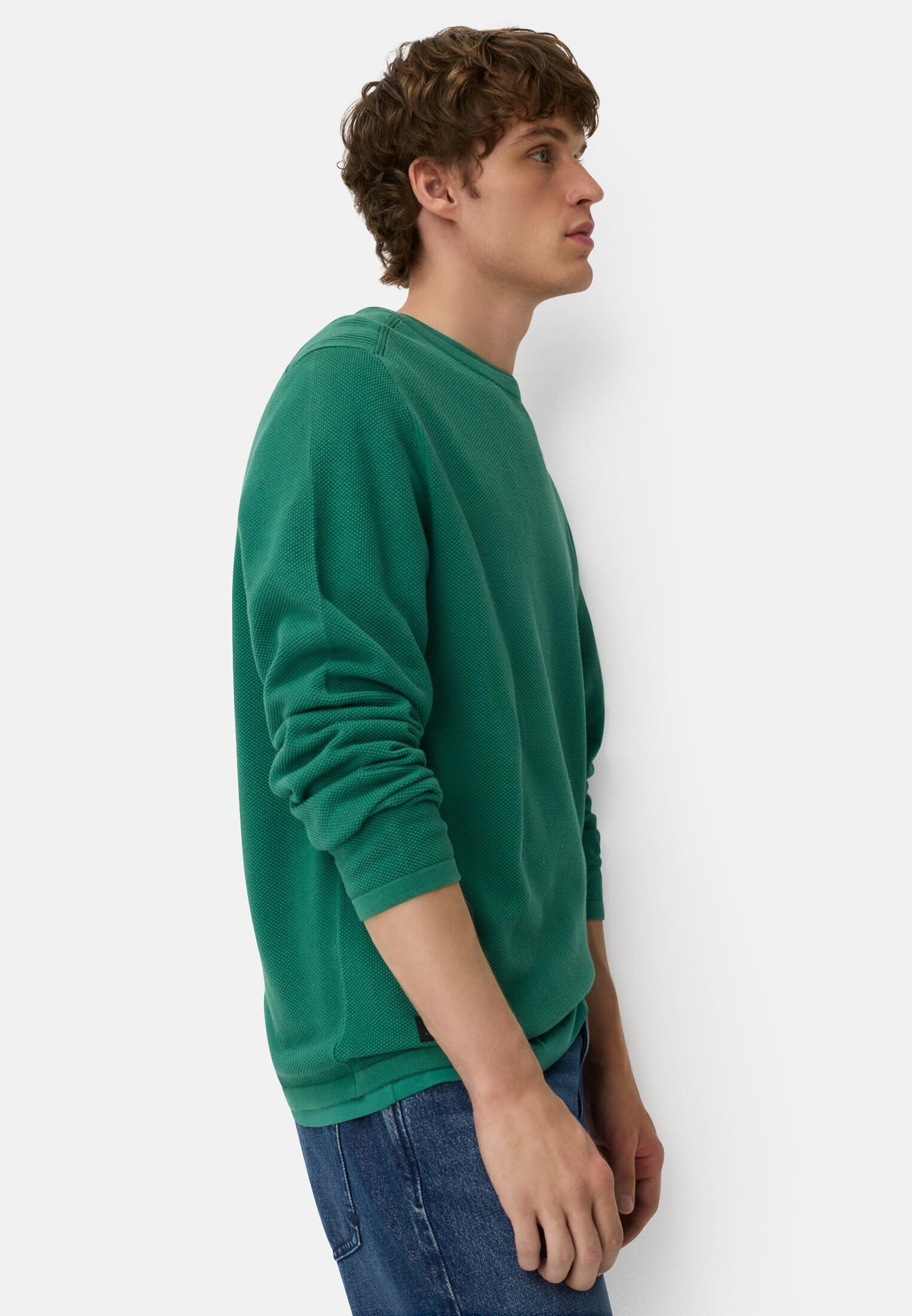 camel active Herren Pullover aus Reiner Baumwolle Tannengrün – Bild 5