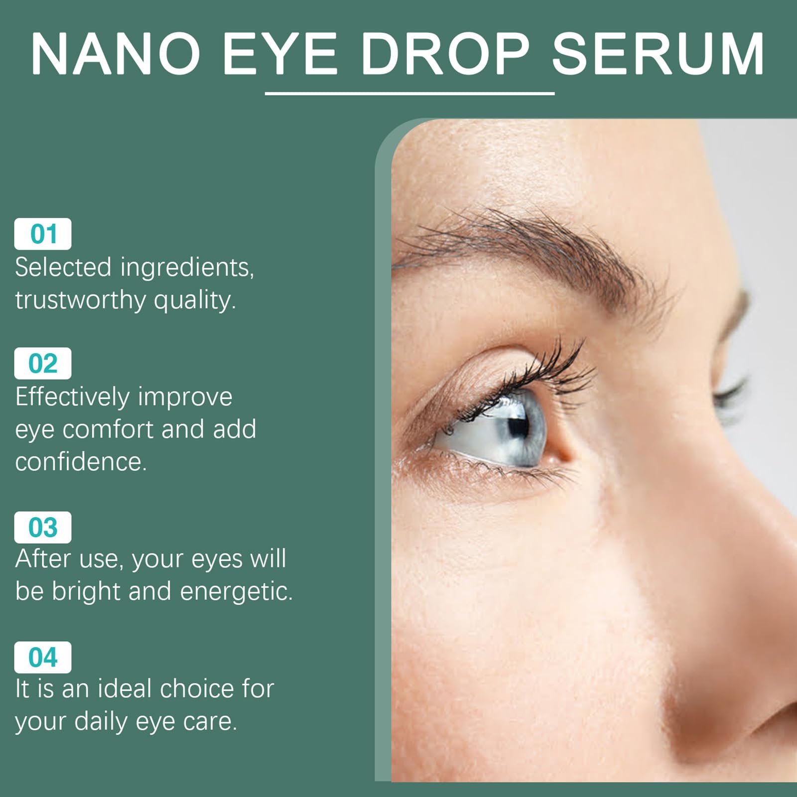 Nano Drops Serum, with Lutein, Vitamin C & E, Mimics Natural Tear Film, for Long-Term Daily Use without Irritation