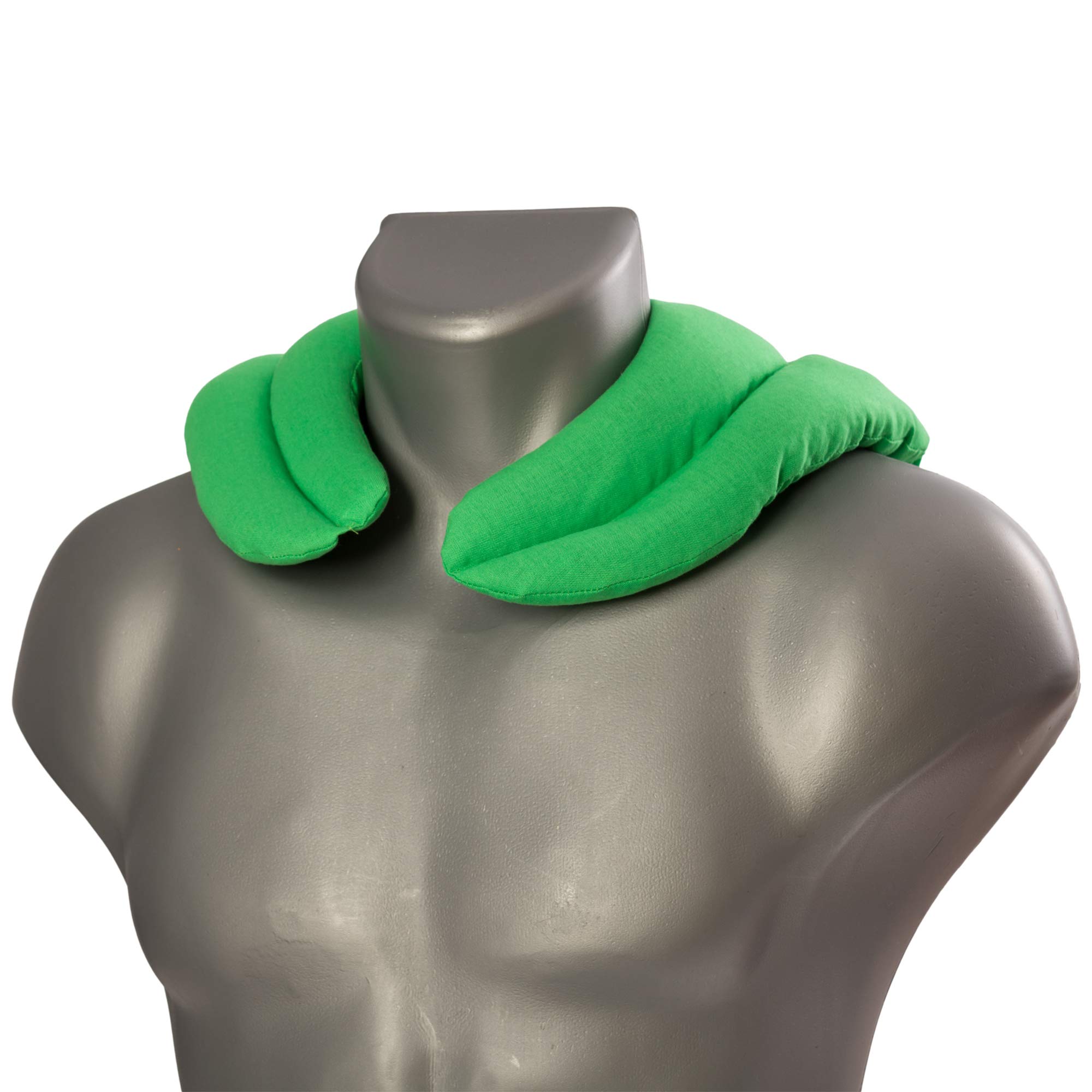 Cuscino Termico Cervicale Curvo A 2 Compartimenti Con Semi Di Colza - Verde Chiaro Per Terapia Caldo/Freddo (Microonde, Forno, Frigo)