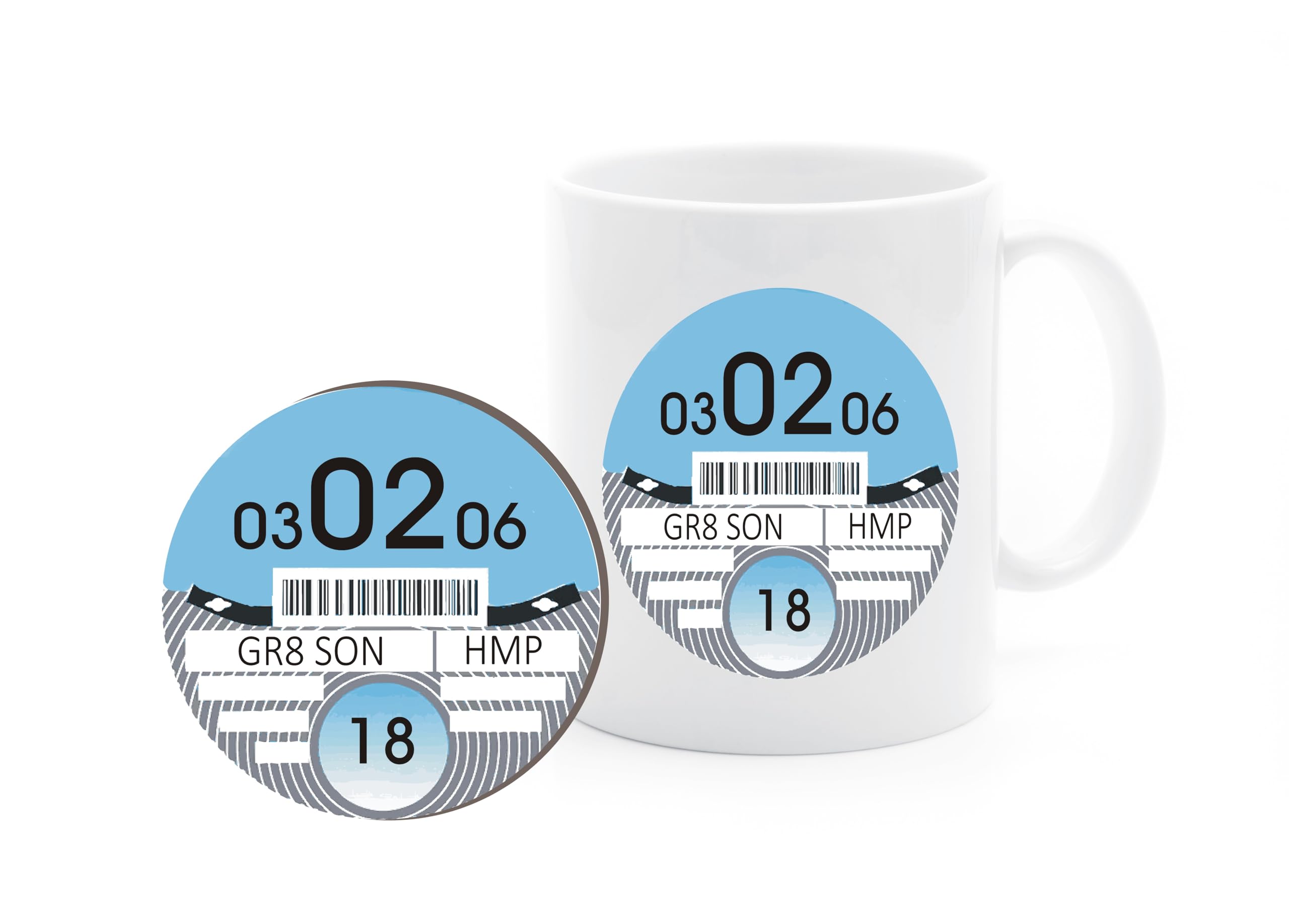 The Keepsake Shop Personalised Tax Disc Mug and Coaster 18th Birthday Gift Set - Ideal for Grandson, Son, Friend, Brother, Nephew, Godson