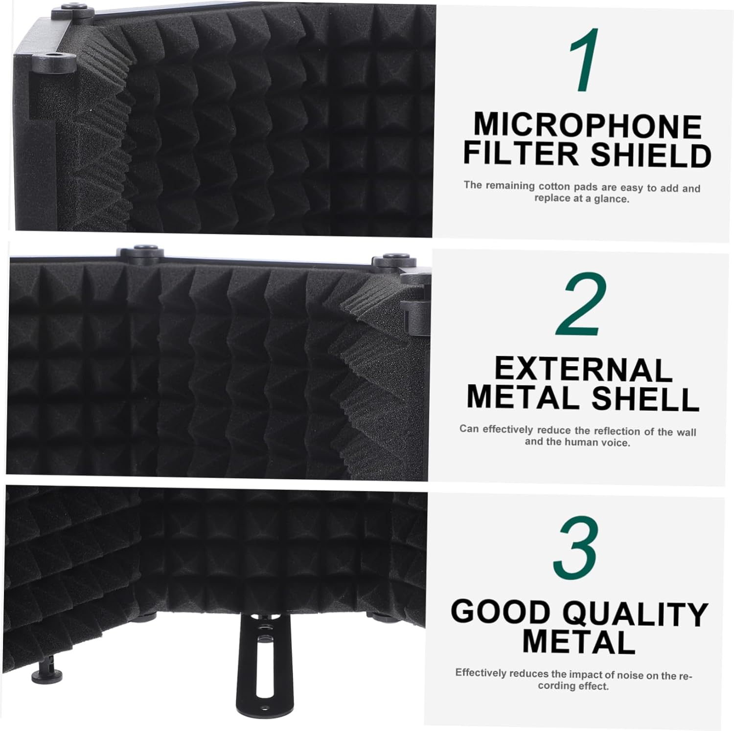 1 Set Foldable Iron Microphone Filter Windscreen Cover Sound Absorbing Shield for Enhanced Recording Ideal for and Outdoor Use