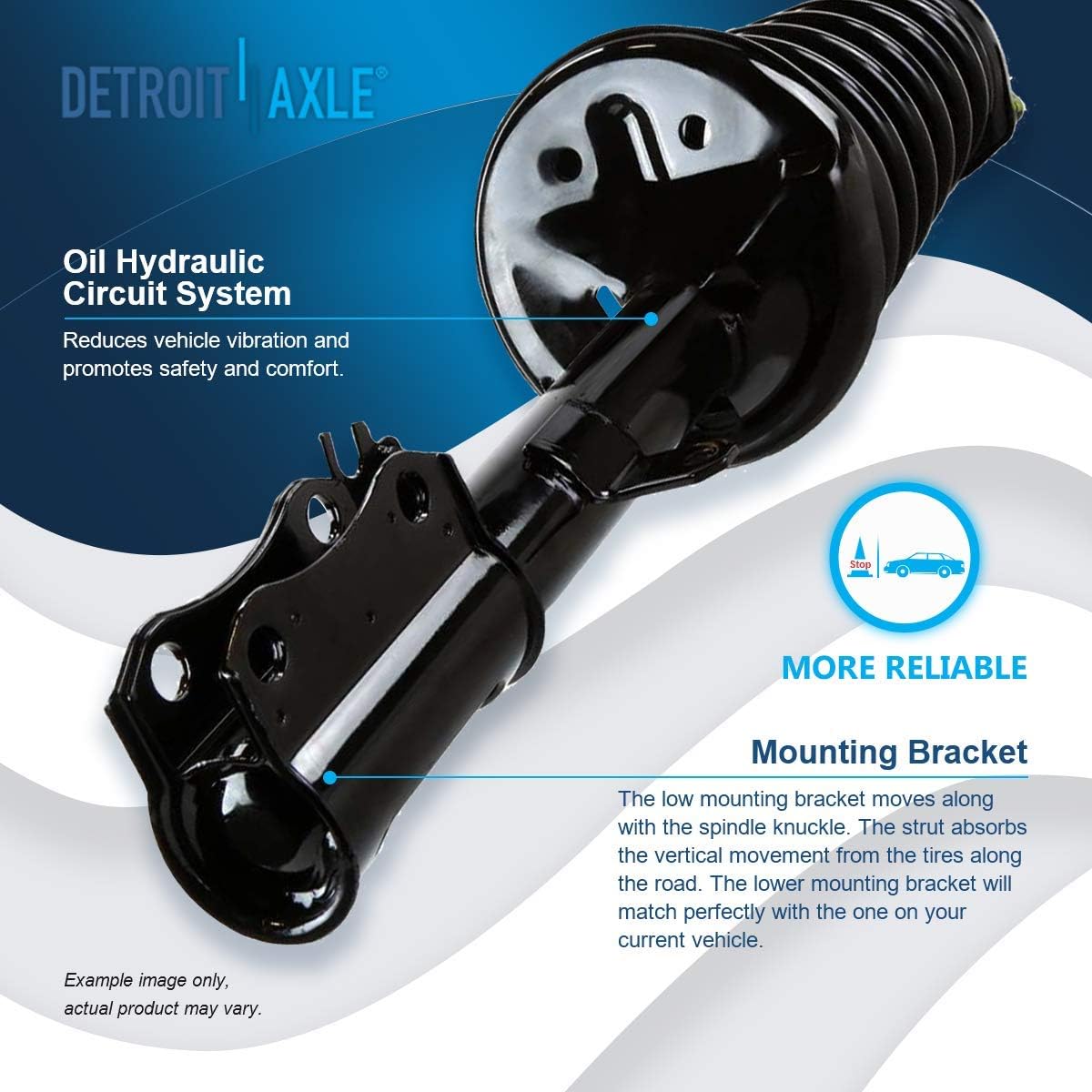 Detroit Axle - Rear Right Strut for Toyota Camry Avalon Solara Lexus ES300, Passenger Side Quick Install Ready Strut & Coil Spring Assembly Replacement Shock