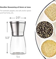 Vista 2 de Molinillo profesional de sal y pimienta de acero inoxidable con grosor ajustable con cinco niveles de molienda, molinillos de pimienta, agitadores