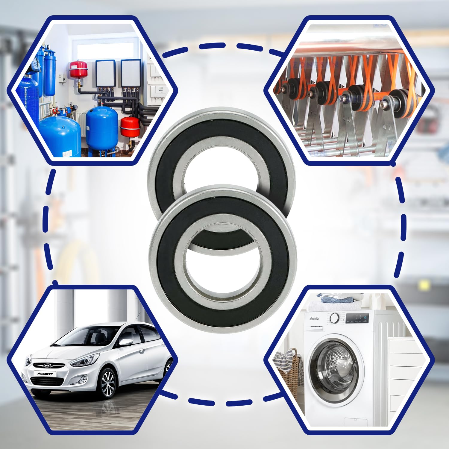 2 Pezzi Cuscinetti A Sfera 6304 2RS Per Il Motore Con Dimensione 20x52x15 Mm - MONTERAL - Foto 4