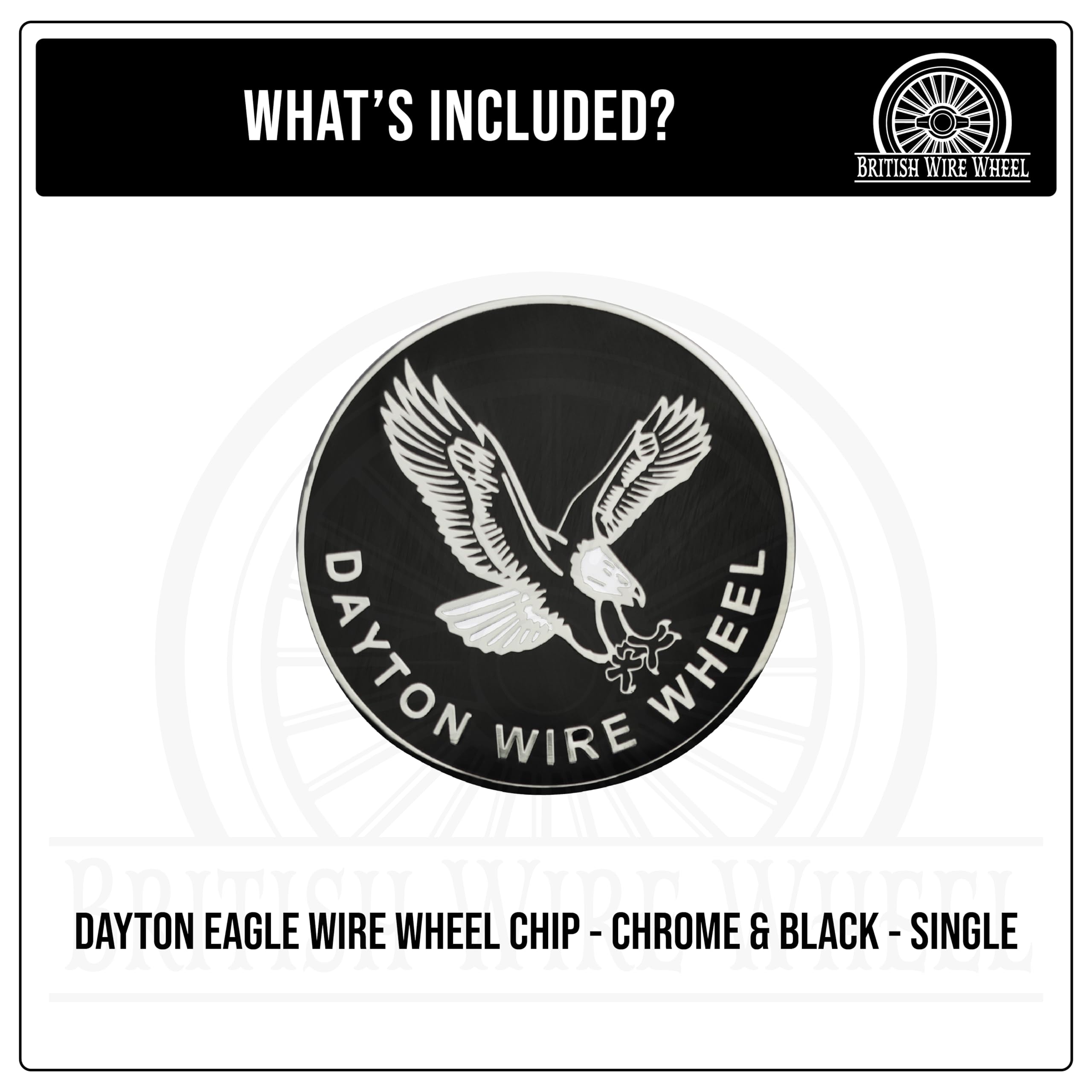 Amazon.com: British Wire Wheel Dayton Eagle Chrome & Black Metal 