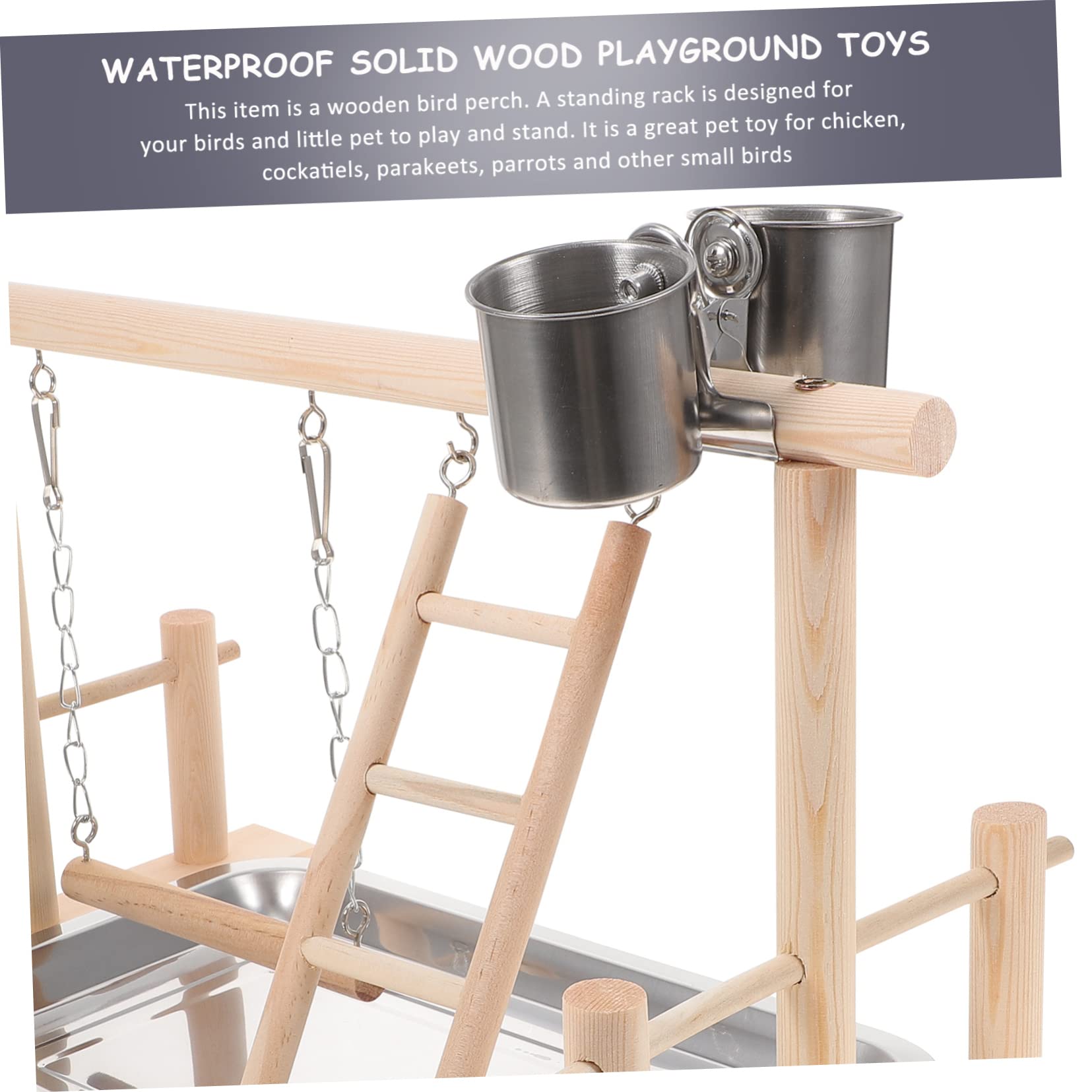 Set Parco Giochi Per Uccelli Legno Trespolo Palestra Scala Altalena Giocattoli Attivita Addestramento Pappagalli Calopsitte