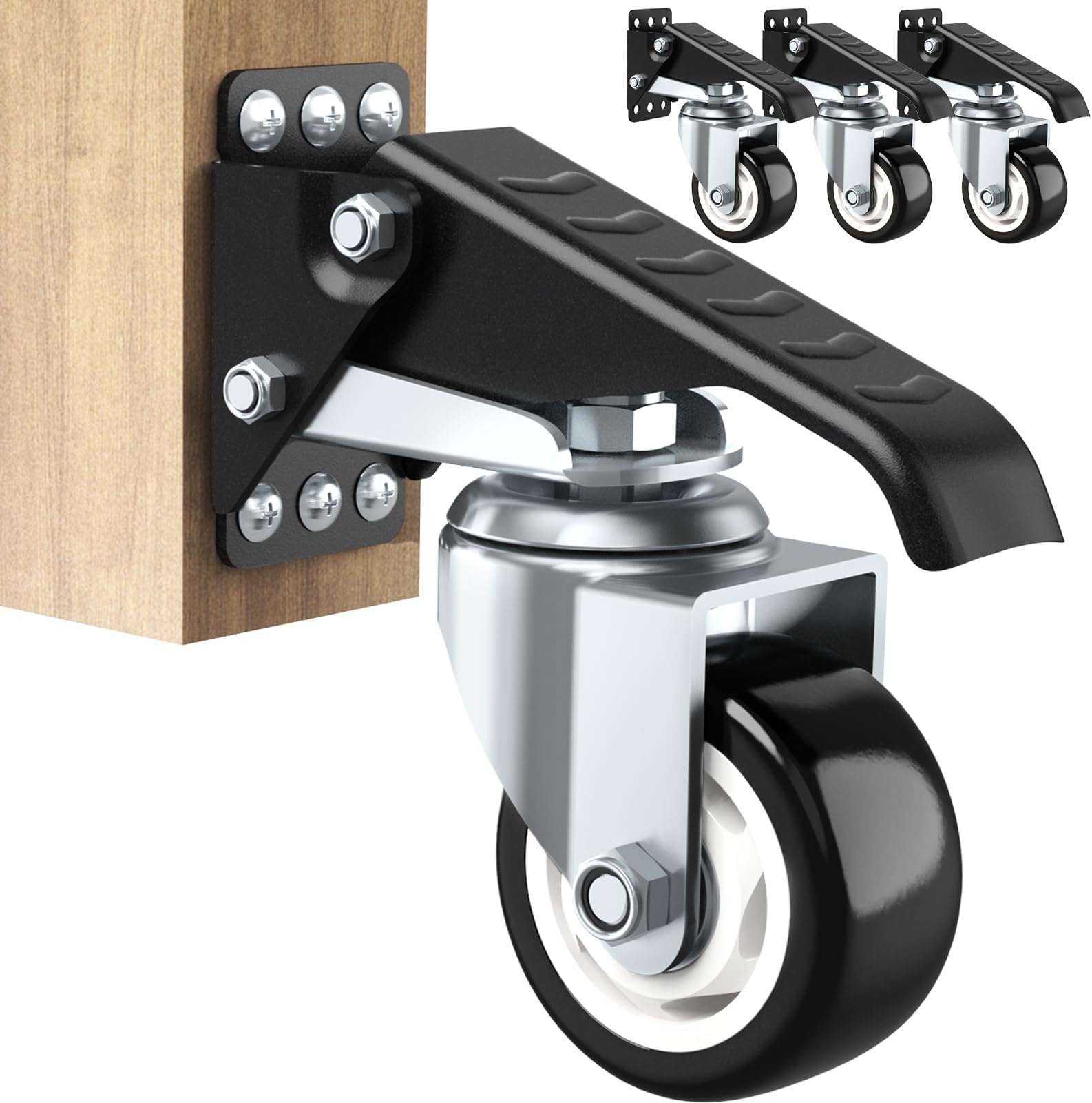 Upgraded Workbench Caster kit 4 Extra Heavy Duty Retractable casters