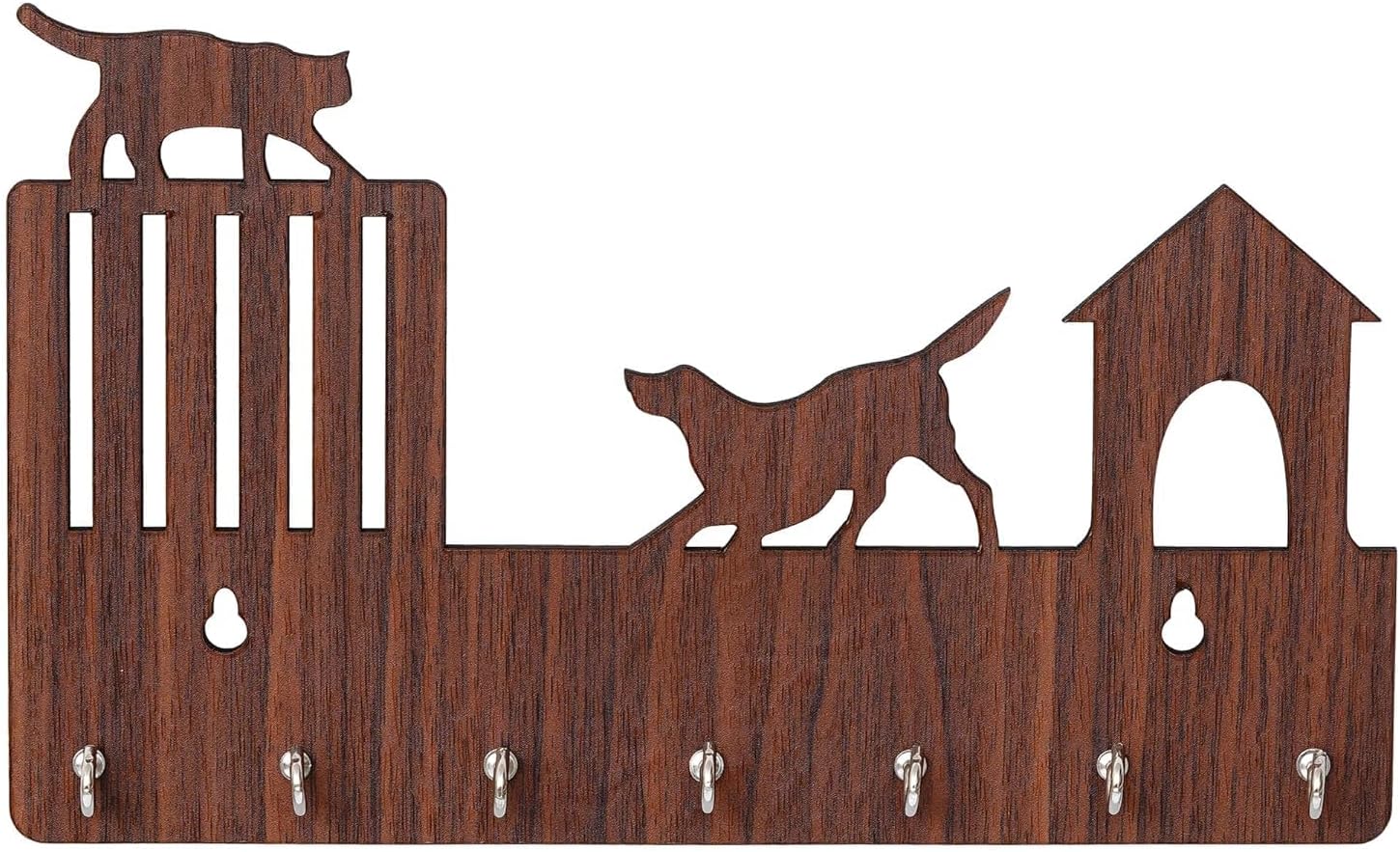 Webelkart Customised Cat Designer Wooden Key Chain Holder for Home and Living Room Decor| Key Holder for Home Decor Key Stand