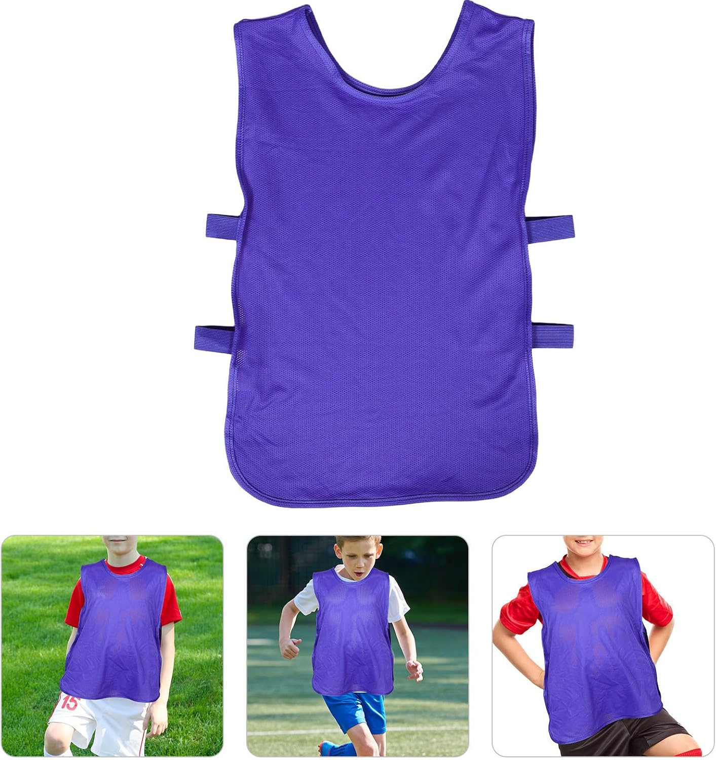 VICASKY 4pcs Lightweight Soccer Vest for Youth Football Training Uniforms Sports Identifier Vests Made of Polyester for Soccer Training and Outdoor Sports