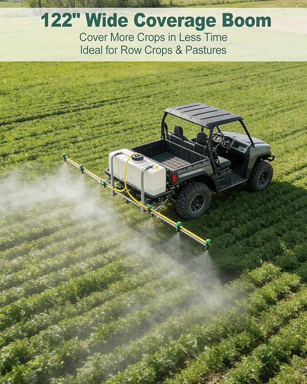 6-Nozzle Sprayer Boom Kit, 122" Folding Spray Boom for ATV & UTV, Wide Coverage Row Crop Boom Wand, Adjustable Spray Pattern for Farm, Pasture & Field Spraying by PUWJNV - Used condition - Image 2
