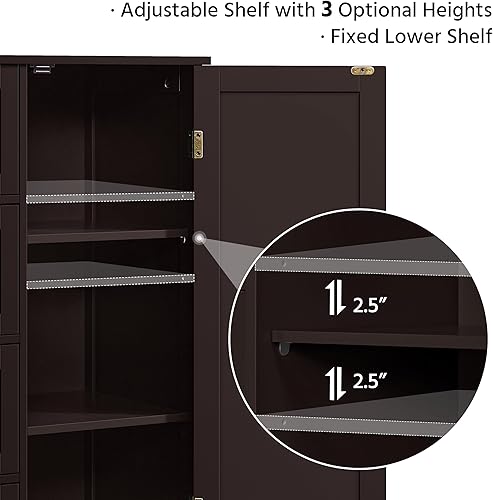 Miniatura 6 de Yaheetech Large Bathroom Floor Cabinet with 4 Drawers and Single Door Cabinet, Freestanding Storage Cabinet for Living Room Kitchen Hallway,