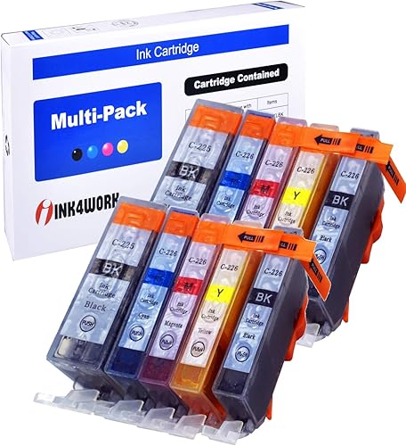 INK4WORK Paquete de 10 cartuchos de tinta compatibles de repuesto para Canon PGI-225 PGI225 CLI-226 CLI226 para uso con Pixma iP4820 iP4920 iX6520
