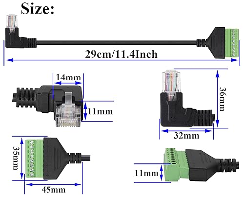 Vista 23 de zdyCGTime Cable conector de terminal de tornillo RJ45 RJ45 hembra a 8 pines sin soldadura, conector de red RJ45/8P 8C Cable Ethernet para AV CCTV