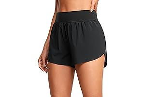 High Waisted Dolphin Hem Running Shorts with Built-in Liner for Women