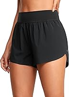 CRZ YOGA Women's High Waisted 3" Split Running Shorts with Mesh Liner - Ultra Soft Quick Dry Workout Gym Athletic Shorts