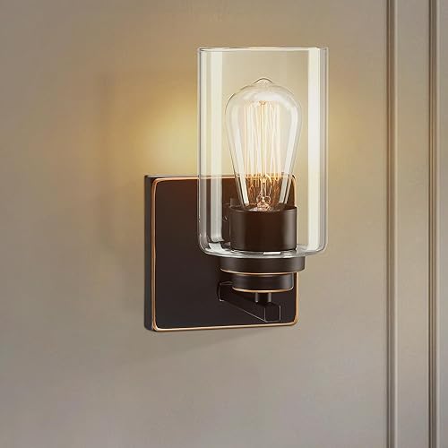 Miniatura 7 de Pia Ricco Juego de dos apliques de pared, lámparas de pared de cabecera con interruptor para dormitorio, lámparas de baño modernas con pantalla de