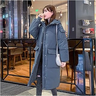 lxwi Chaqueta ultraligera, cálida y resistente al viento, para invierno, con capucha, para mujer, de gran tamaño, de algodón grueso, cálido, acolchada, parkas cortavientos (color: azul, talla: 3)