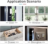 Vista 7 de Sensor WiFi para puerta y ventana: sensor de contacto inalámbrico con alertas de notificación de aplicaciones gratuitas, sensor de puerta
