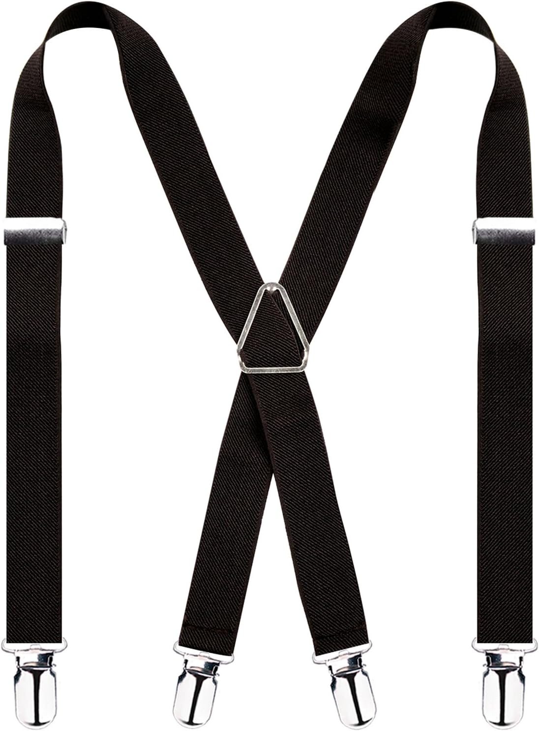 Solid Skinny Suspenders X Shape for Men with Elastic Band