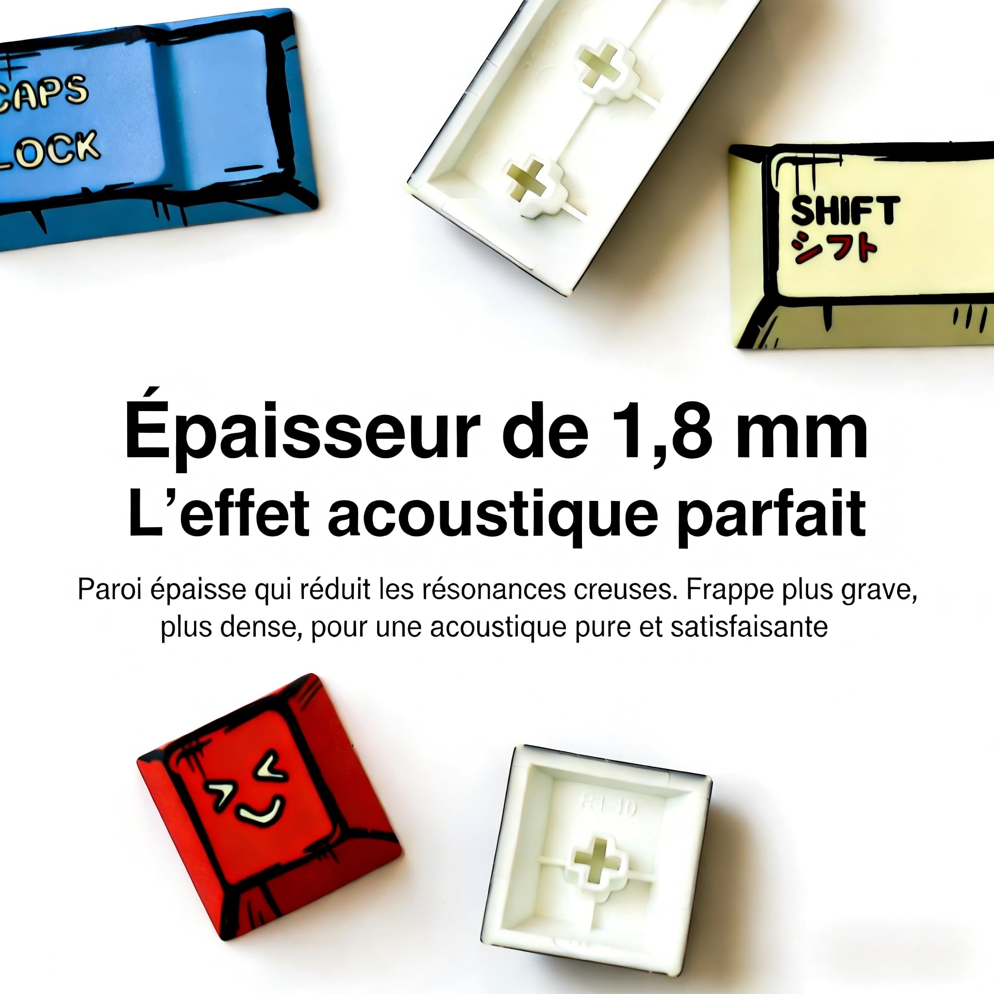Keycaps Rétro PBT 143 Touches, Compatible AZERTY/QWERTZ, Profil Cherry, Layout ISO et ANSI, pour Clavier Mécanique/Magnétique 60%, 65%, 75%, 100%, FR/DE/en/ES (FR)