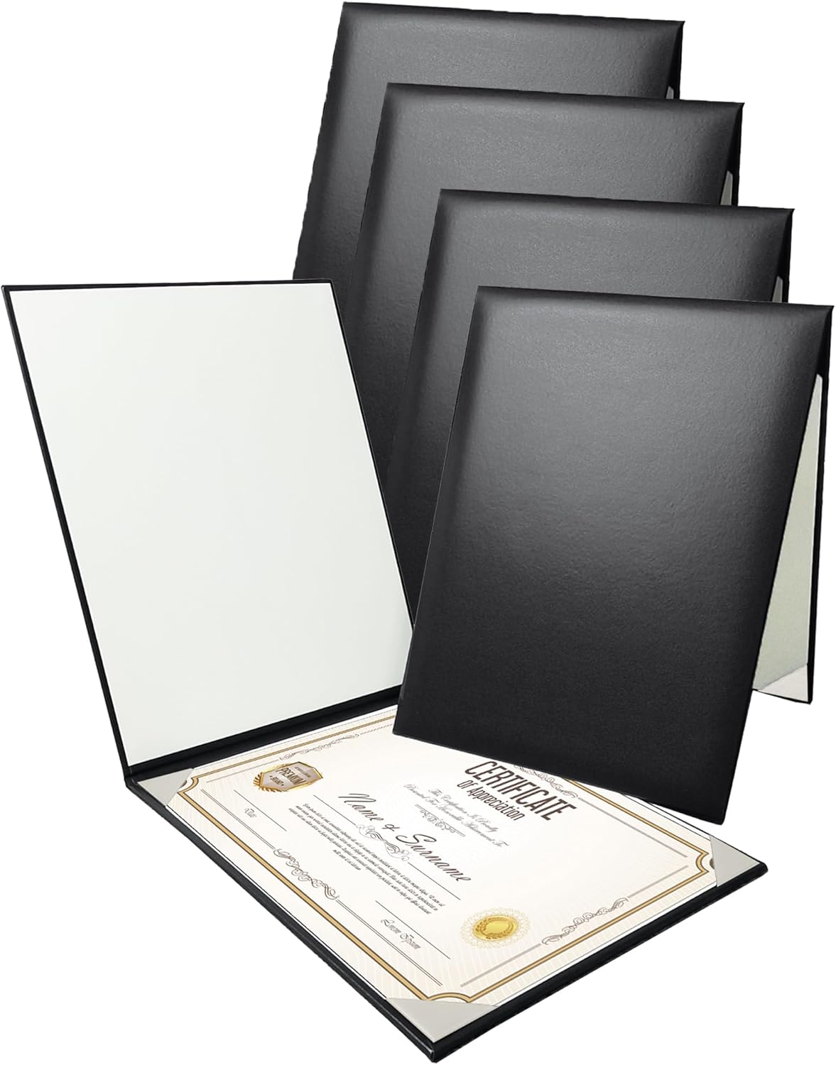 Gradplaza Diploma Cover for Size 8.5"x 11" Cardstock,Award, Graduation,Documents,Smooth Leatherette Certificate Diploma Holder Black