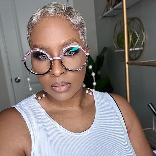 Miniatura 3 de Zeelool Lindas gafas redondas mentales para mujeres con lente transparente sin receta JGM849438