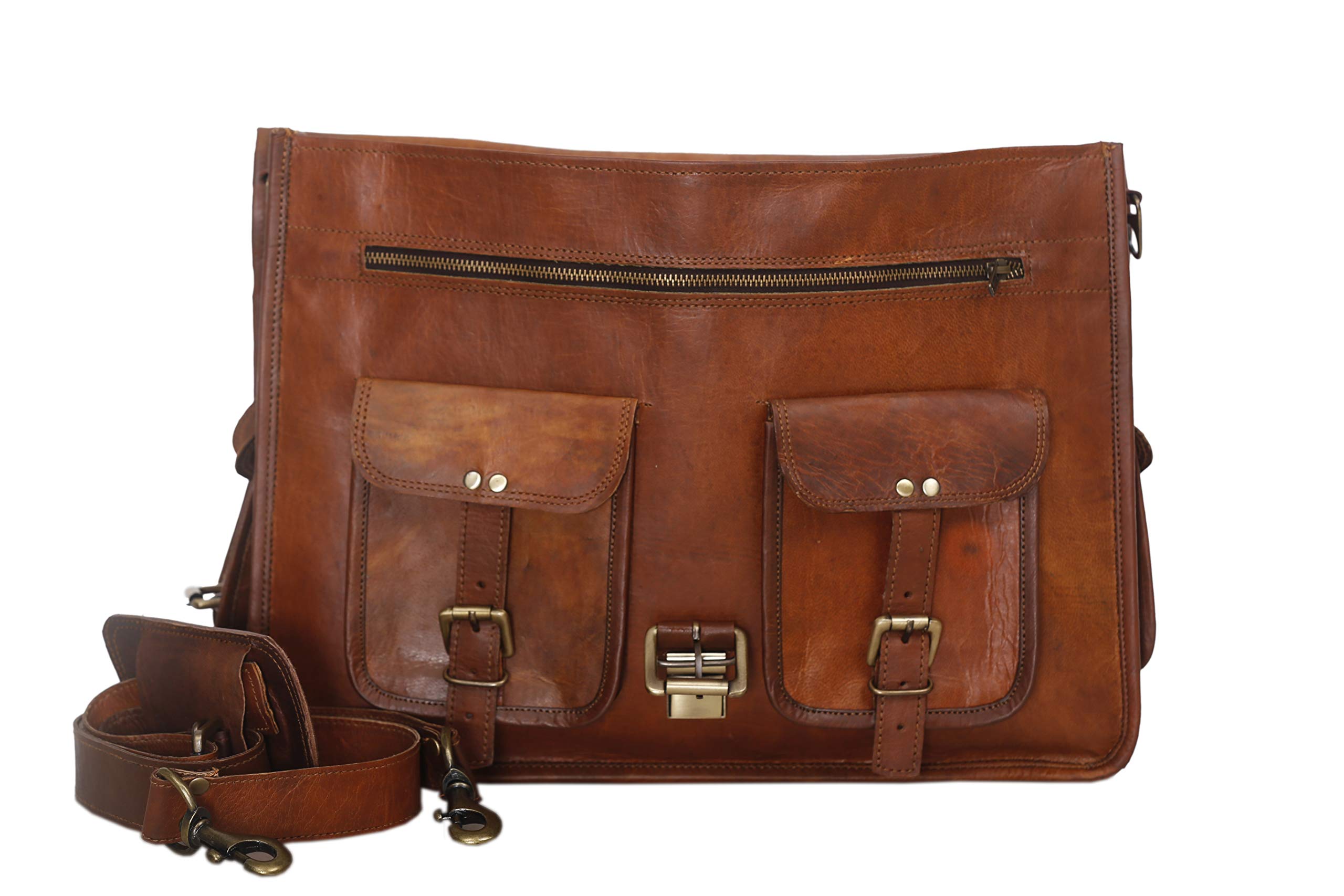 american blue Herren Leder Messenger, Laptop, Aktentasche, Satchel, Schulter, Büro, College-Tasche 15 Zoll