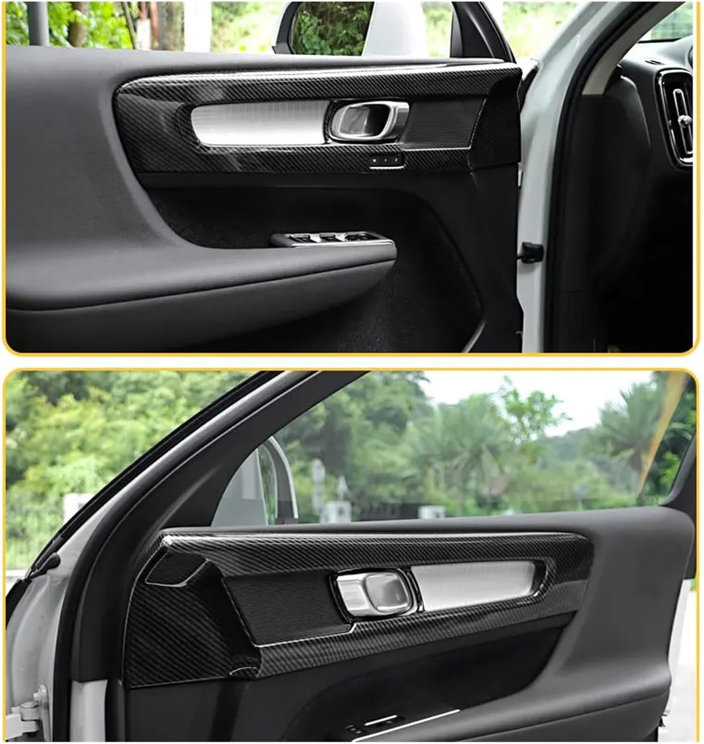 Compatible with Volvo XC40 C40 Ex40 Door Decoration Silver Black Glossy Car Accessories Stickers(Silvery)
