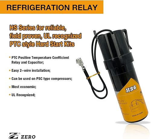 Miniatura 9 de Z ero HS41 3 en 1 Compresor Hard Start Kit para Refrigeradores Congeladores 14-13 H.P. Reemplazo de 110 a 125 VCA TJ90RCO410, AP4503017, 600-410,