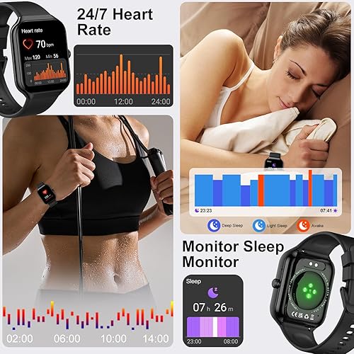 Miniatura 6 de Reloj inteligente, reloj inteligente HD de 1.96 pulgadas para hombres y mujeres (respuestahacer llamadas), actividad de fitness 2025 con frecuencia