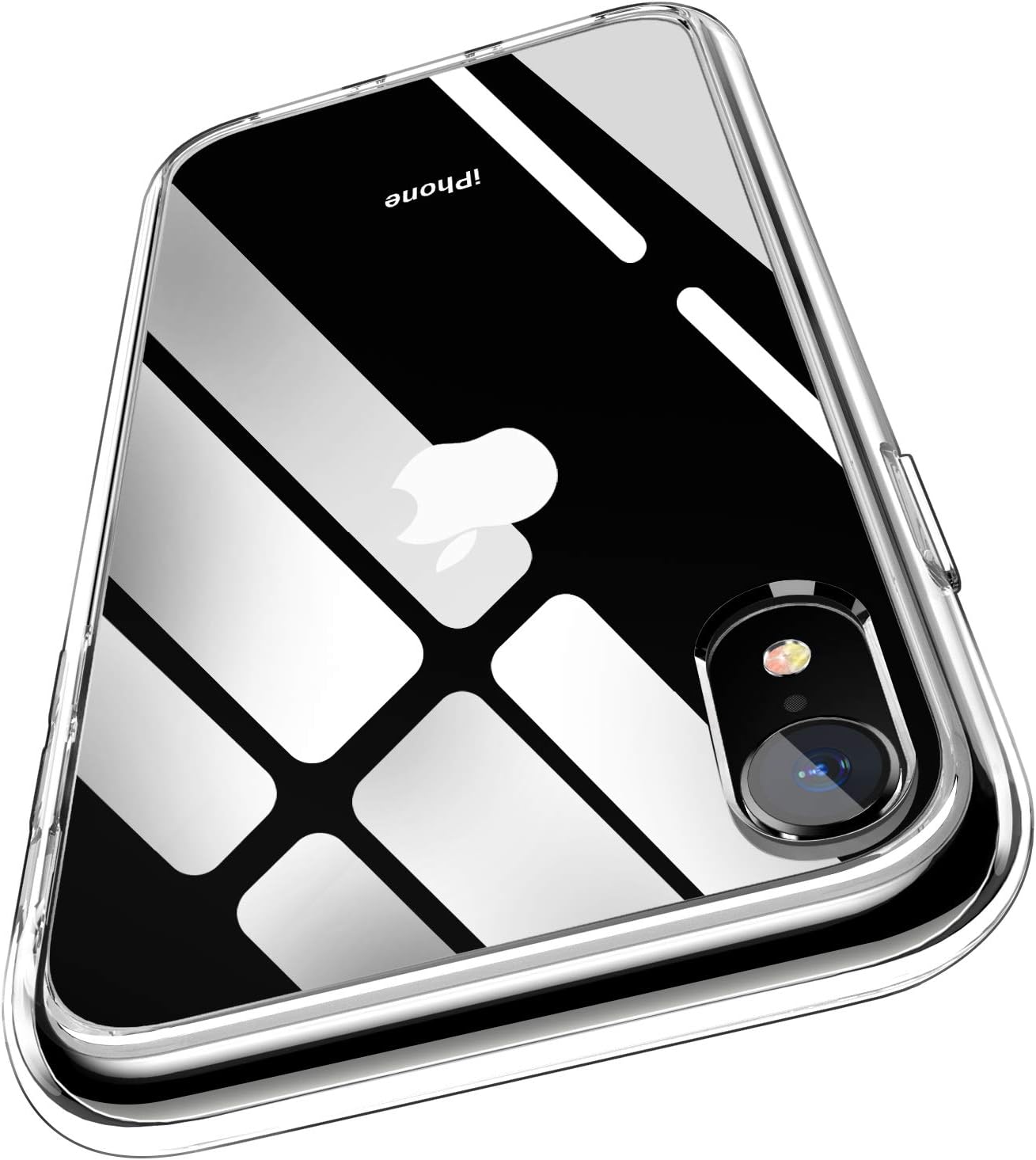 Meifigno Clear Designed for iPhone XR Case, [Certified Military Protection], Transparent Hard PC with Soft TPU Bumper, Protective Clear Case Phone Cover Compatible with iPhone XR 6.1”(2018), Clear