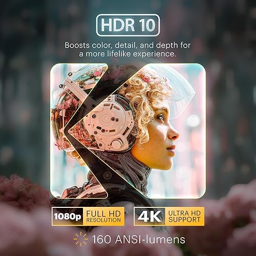 Miniatura 7 de Kodak Luma 500 Mini proyector Proyector portátil Full HD de 1080p para exteriores con Wi-Fi, Bluetooth, HDMI y USB, sistema operativo Google TV