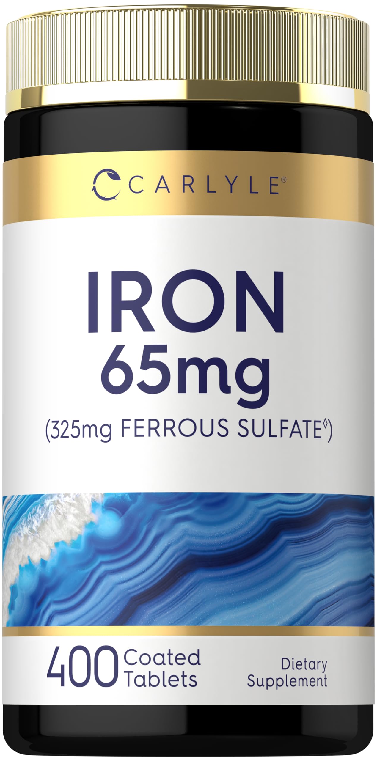 Carlyle Iron Ferrous Sulfate 325mg, 65 mg | 400 Tablets