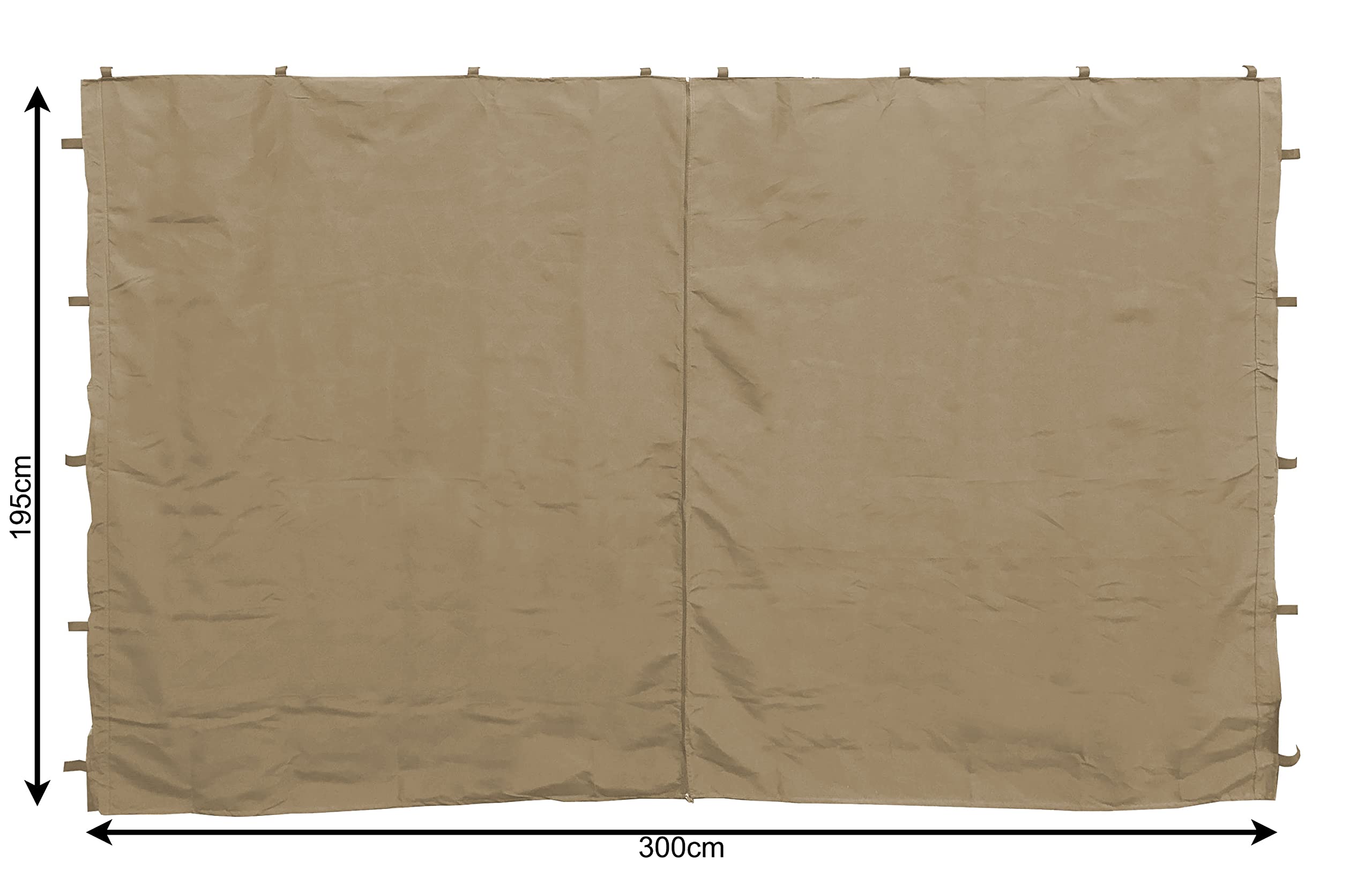 QUICK STAR 2 Pannelli Laterali con Zip 400/300x197cm per padiglioni 3x4m Parete Laterale Beige RAL 1001