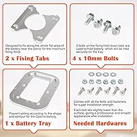 Vista 6 de Billet Aluminum Battery Pallet - Trunk Battery Hold Down Bracket Perfectly Compatible with Racing Trunk Optima Batteries Tray Blue Yellow Red Top