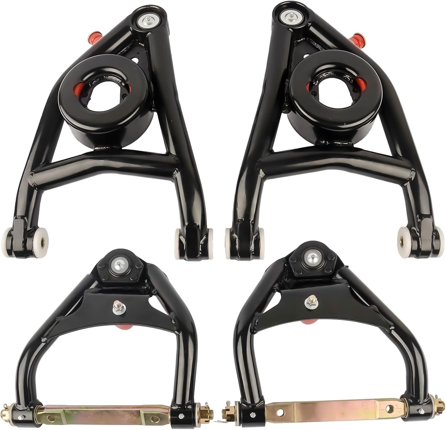 GELUOXI Tubular Upper Lower Control Arms Set Replacement for Chevy Chevelle Monte Carlo Malibu El Camino Lemans GTO Grand Am Buick Skylark Cutlass 1964-1972