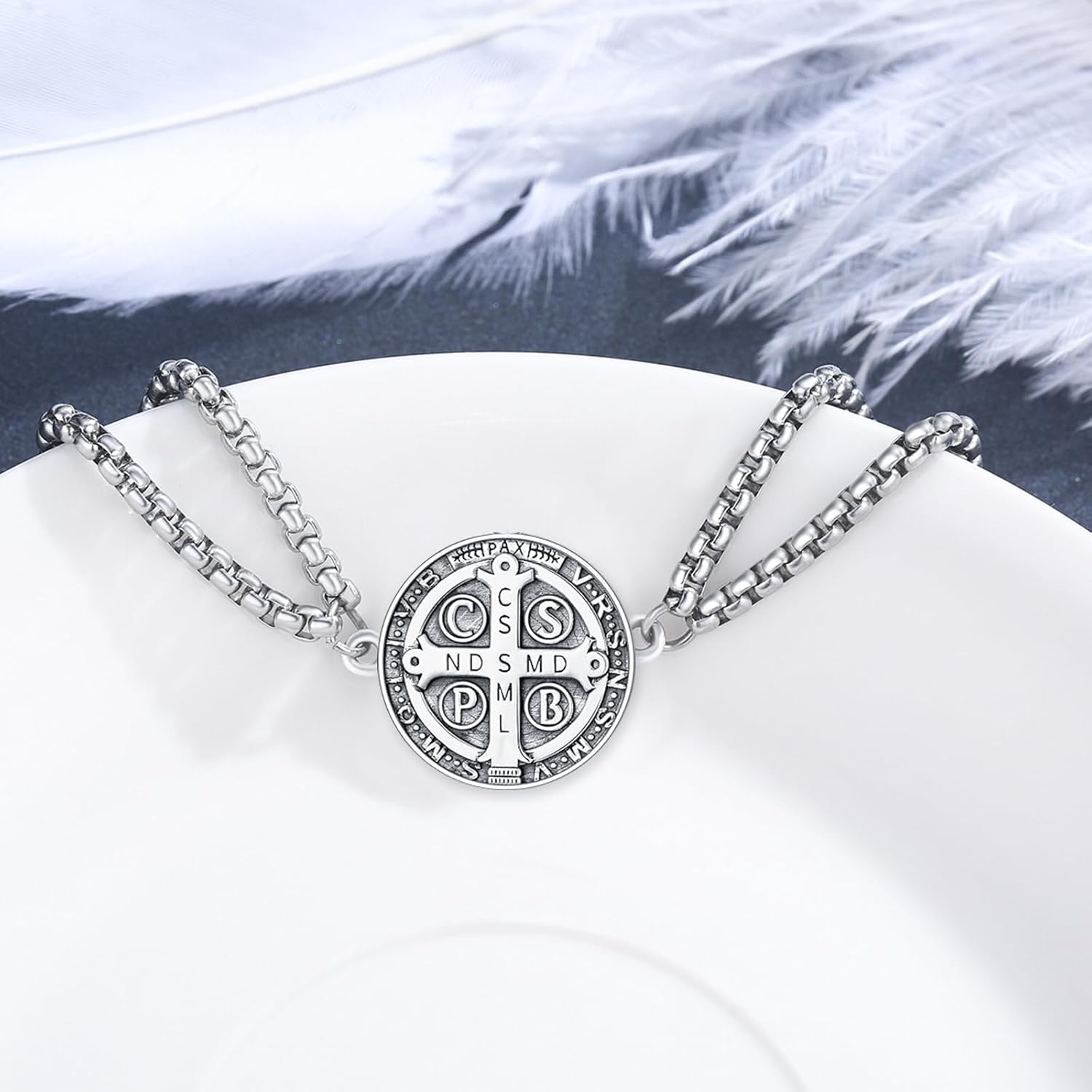 925 Sterling Silver Patron Saint Medal Bracelet Amulet Protection Jewelry Birthday for Men Women with Gifts Box - Image 2