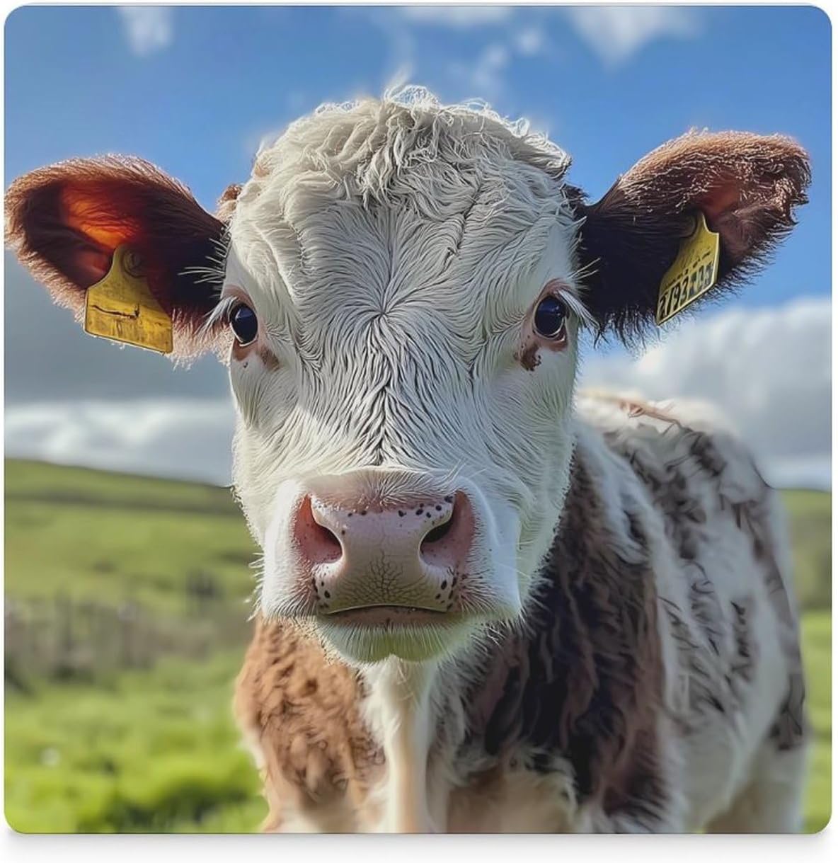 Funny Cow Funny Ceramic Coasters for Drink Absorbent Cup Holders Tabletop Protection