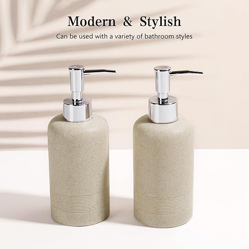 Miniatura 8 de Juego de 2 dispensadores de jabón de manos, dispensador de jabón líquido de resina recargable de 10.8 onzas con bomba a prueba de óxido para