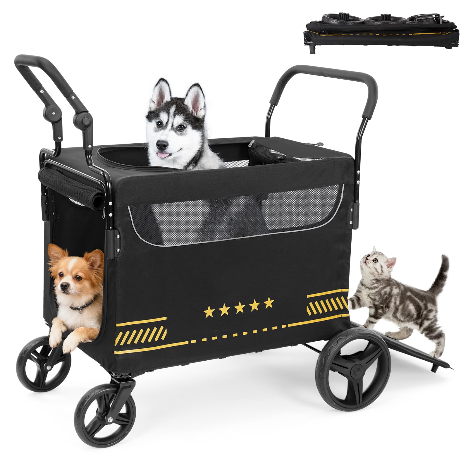 Amazon.co.jp: VOISTINO【広々大空間】ペットカート 犬カート ペット
