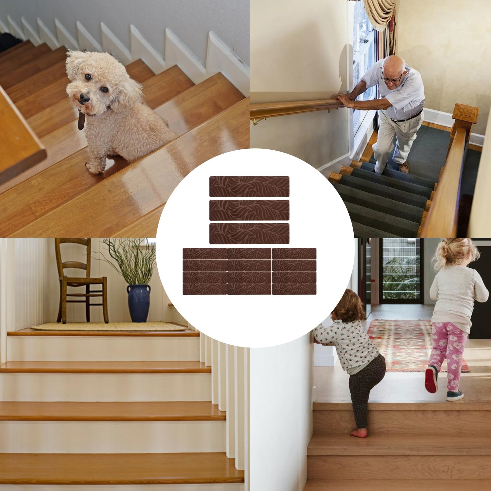 Copertura per gradini per scale, bordi con gradini morbidi, adesivo, antiscivolo, per interni, per anziani e cani, animali domestici, casa, garage, patio
