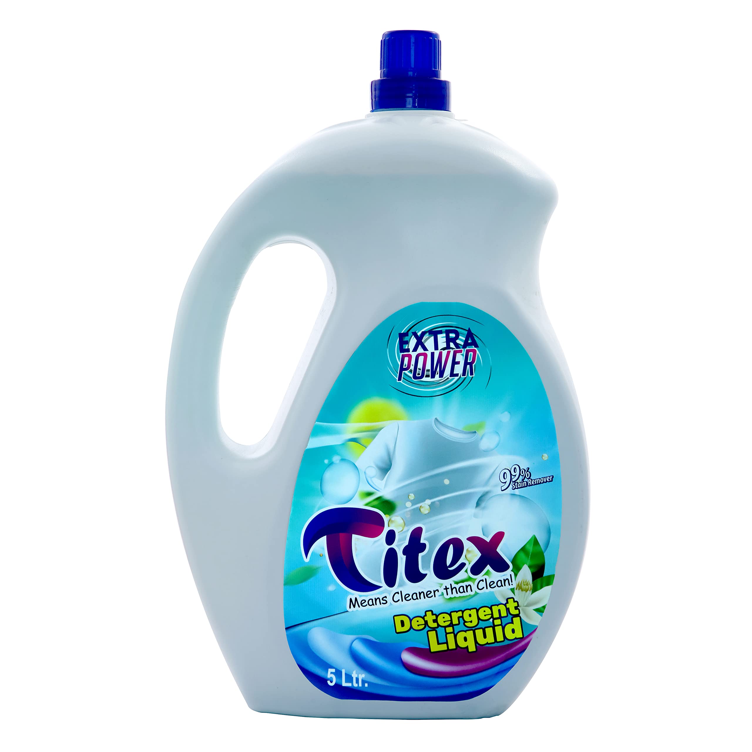 TITEX Liquid Detergent 5 Liter, Suitable for Top Load and Front Load Washing Machine and Bucket Wash, Stain Remover, 5 L, 1 Pack