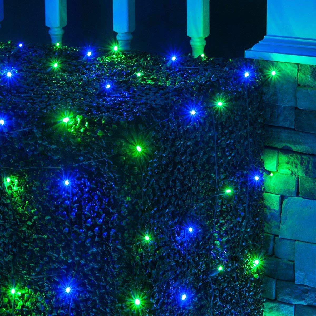 Wintergreen Lighting LED Blue and Green Net Lights Outdoor