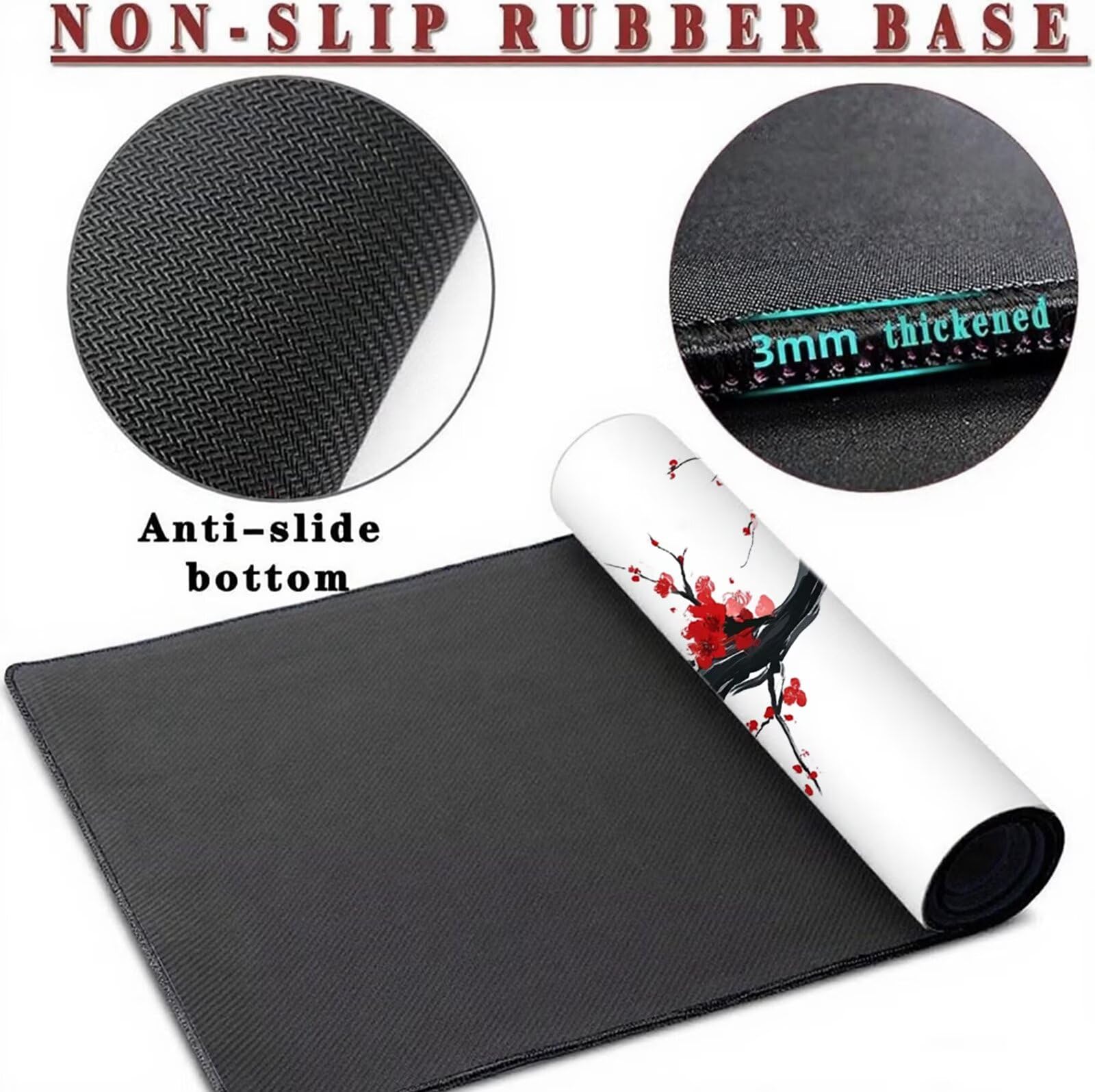 Alfombrilla Ratón Blanco Alfombrilla Ratón XXL 1600x800x3mm Sucursales Mouse Pad Protector Escritorio Desk Mat Extra Grande Superficie Lisa y Base de Goma Antideslizante para Jugadores, PC, Model980