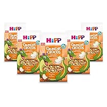 HiPP Crunchy Crocos, Muesli alla Mela e Cannella, Biologico, 5x300g, Cereali per Bambini dai 3 Anni, Ideali per Colazione o Merenda, Colorano il Latte, Divertenti e Nutrienti